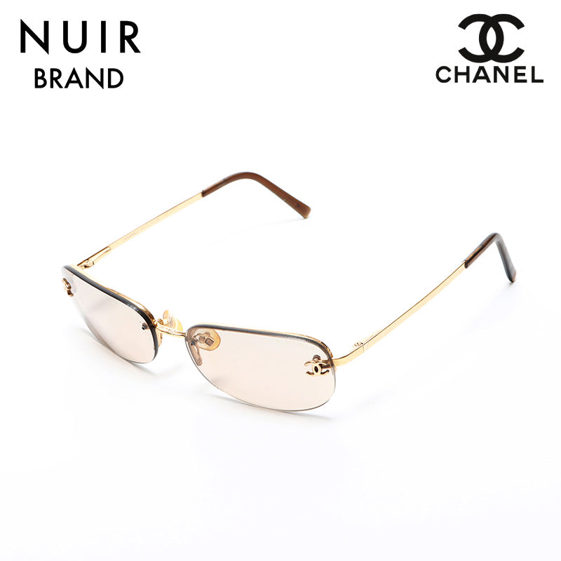 Chanel Coco Mark Rimless Frameless Sunglasses Brown WS11867 – NUIR