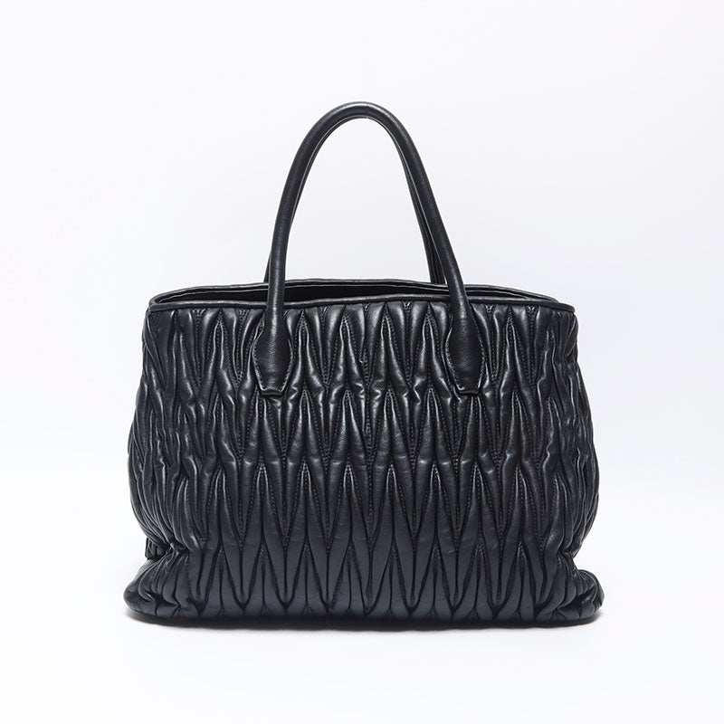 ミュウ ミュウ Miu Miu マテラッセ 2WAY トートバッグ ブラック