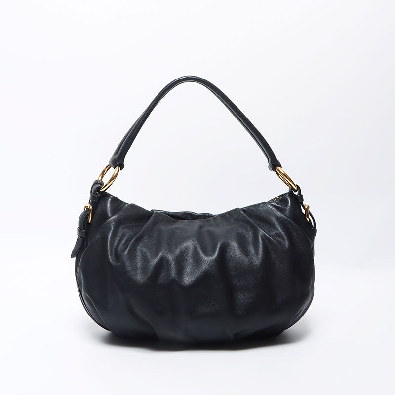 バッグ PRADA leather one shoulder bag black PRADA One Shoulder Leather Logo Handbag Black WS11922 – NUIR
