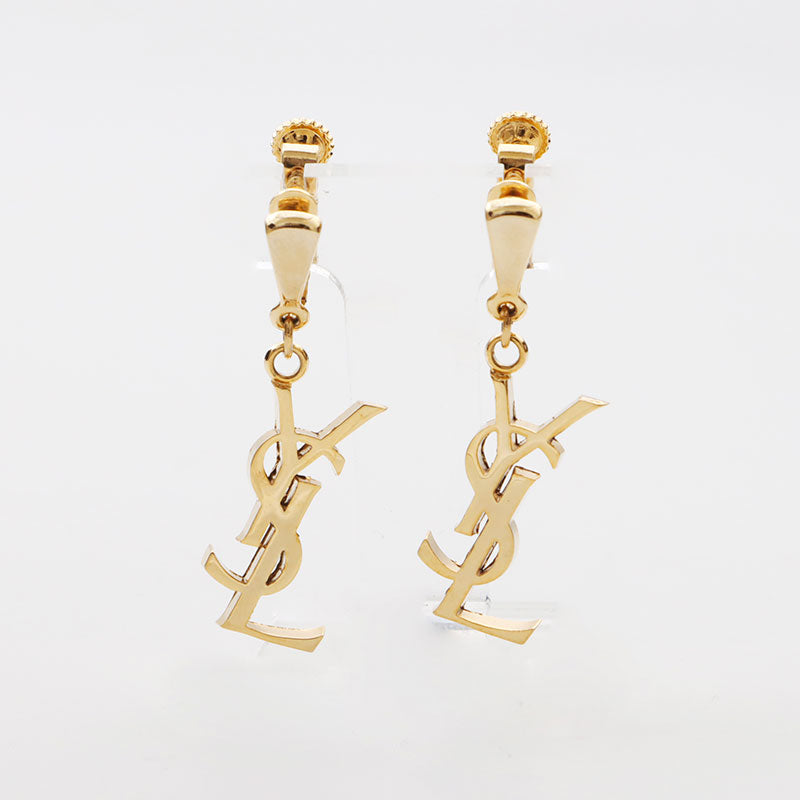 SAINT LAURENT YSLロゴロングピアス　ゴールド YSLロゴ 金色 ロングピアス ゴールド イブサンローラン チェーン