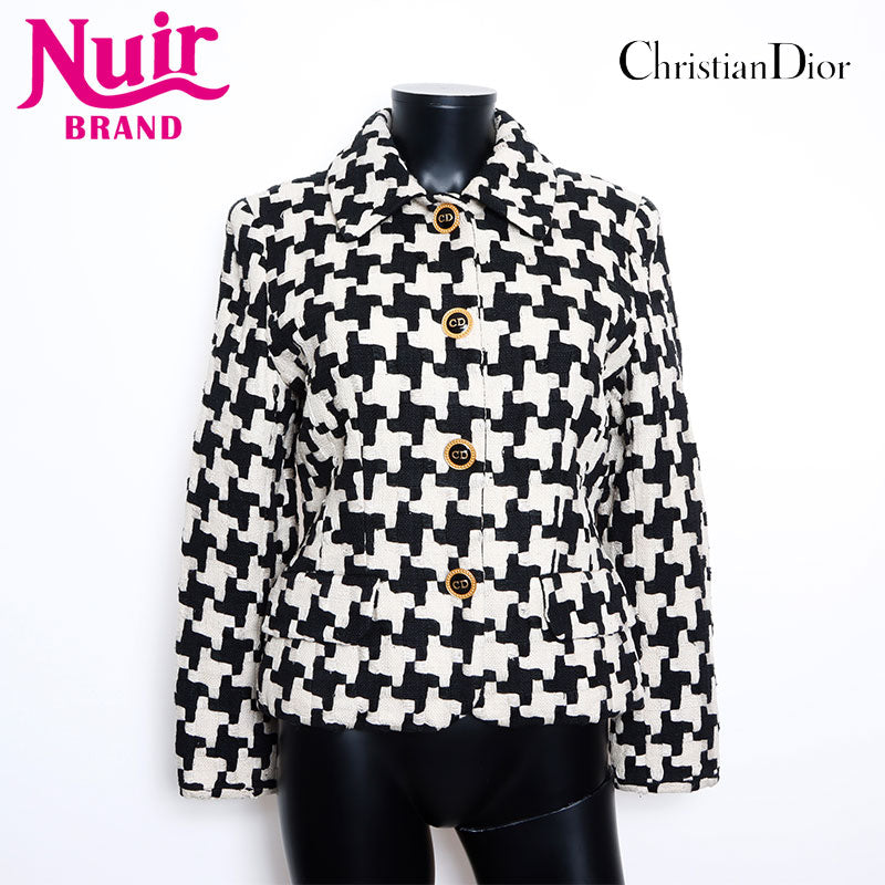 Christian Dior Size:9 CD logo button houndstooth pattern