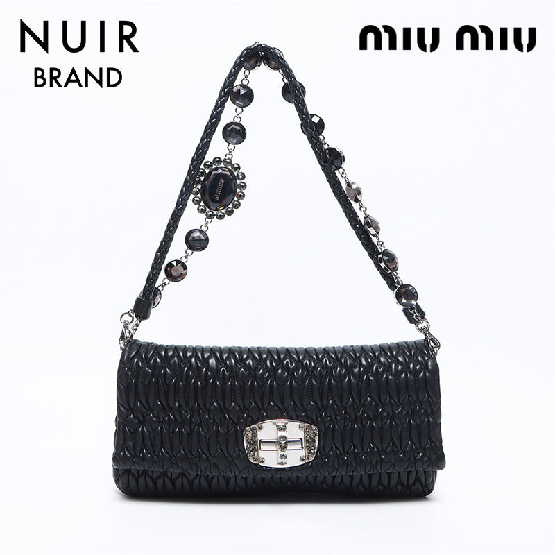 ミュウ ミュウ Miu Miu ナッパクリスタル マテラッセ ハンドバッグ