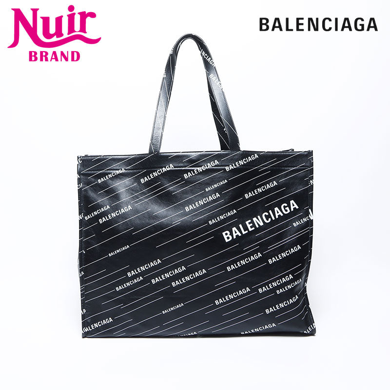 Balenciaga BALENCIAGA logo all-over pattern tote bag black WS12124