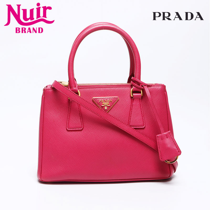 美品✨プラダ　サフィアーノ　2way ガレリア　ピンク　ショルダー プラダ PRADA ガレリア サフィアーノ ショルダーバッグ レザー