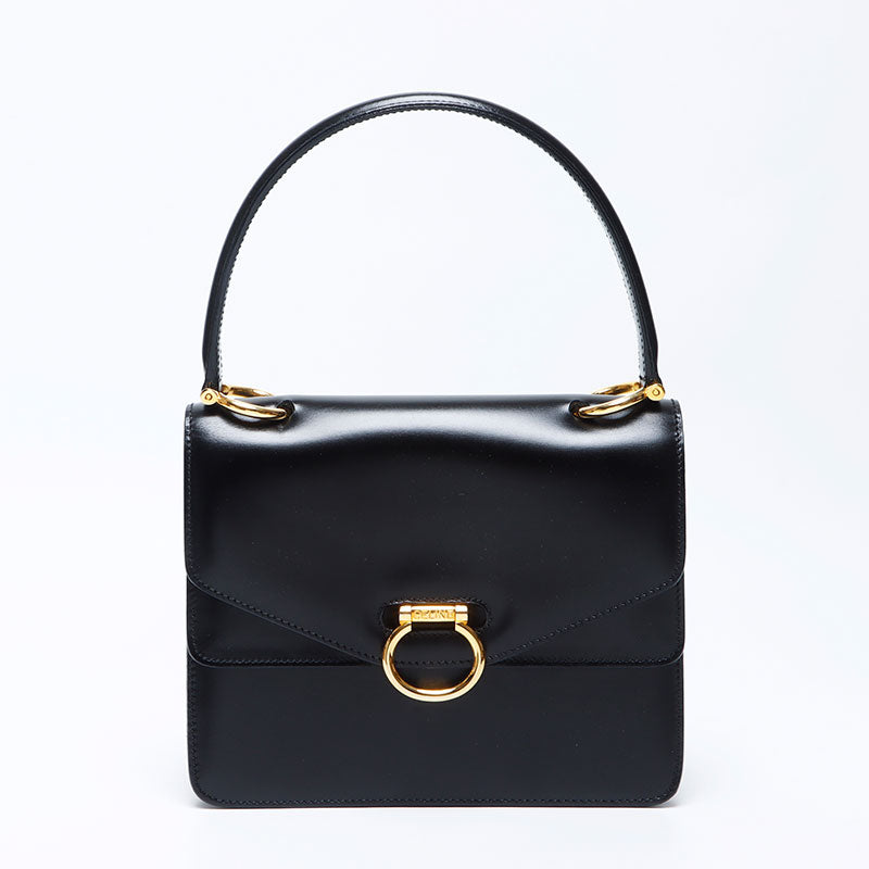 ✨CELINE✨ハンドバッグ ダブルフラップ レザー ブラック セリーヌ CELINE ダブルフラップ レザー ハンドバッグ ブラック