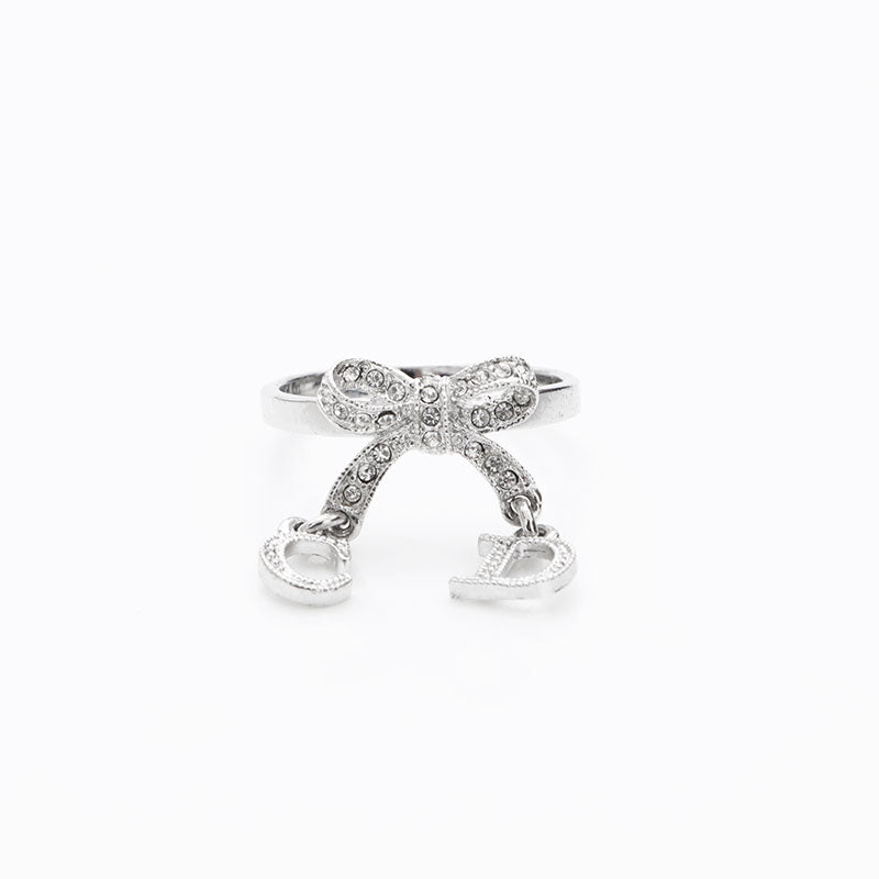 Dior指輪 クリスチャンディオール Christian Dior 14号 リボン CDロゴ ライン