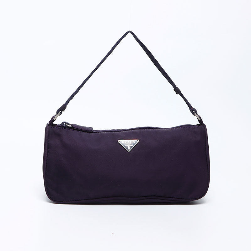 プラダ PRADA ナイロン 三角ロゴ ミニ ポーチ パープル WS12182