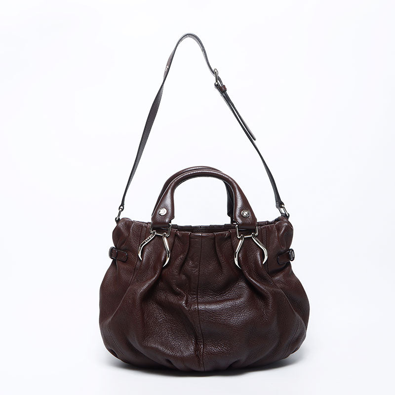バッグ CELINE LEATHER PILLOW SMALL HAND BAG CELINE Leather Pillow Small Handbag Brown WS12184 – NUIR VINTAGE