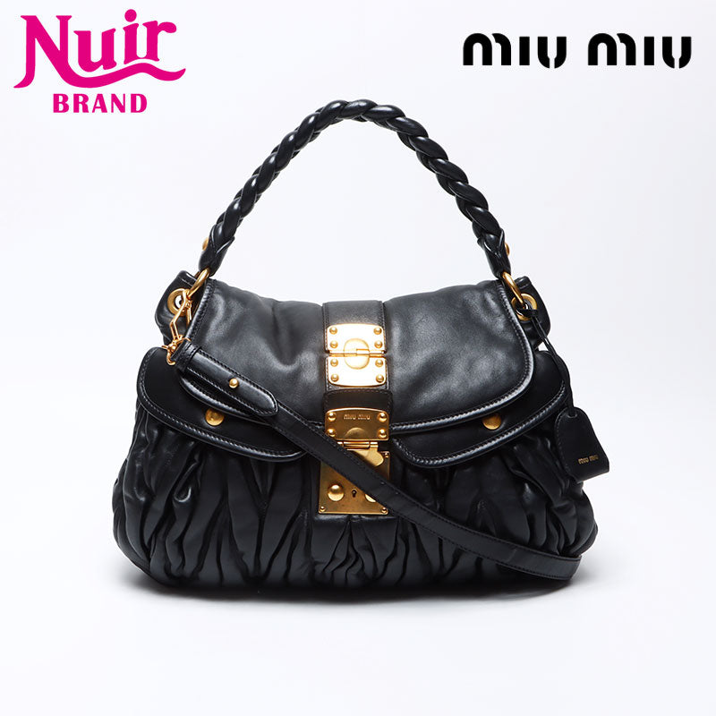 ミュウ ミュウ Miu Miu マテラッセ レザー 2way Coffer