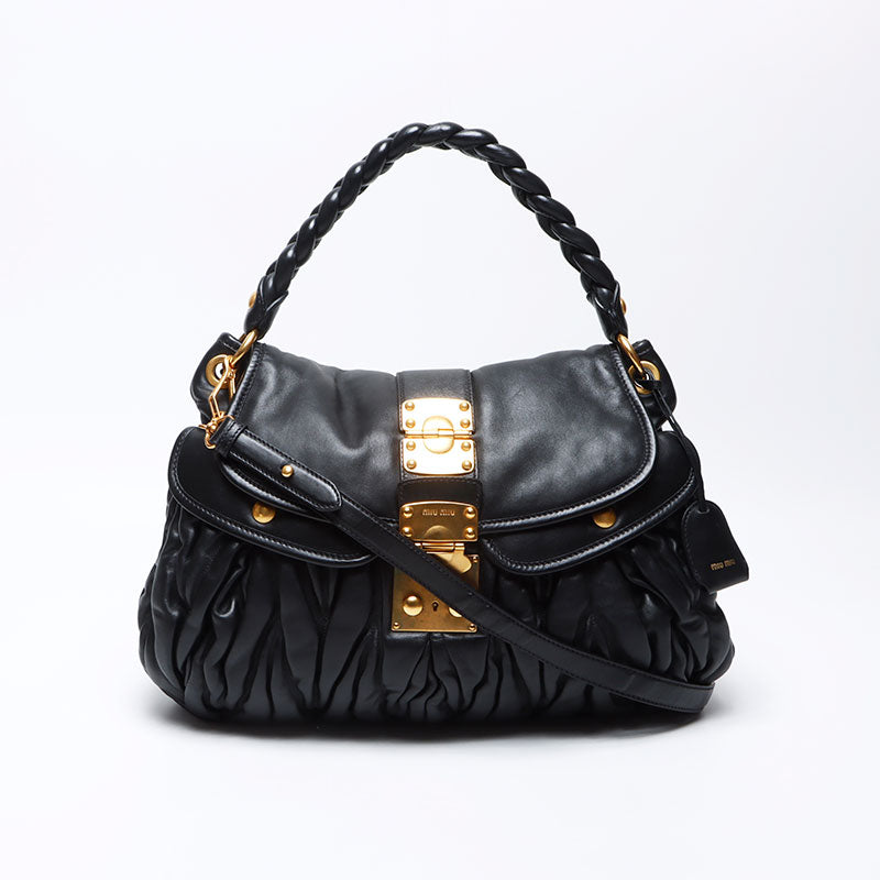 バッグ MIUMIU matelasse leather 2way bag black 楽天市場】【バッグ】Miu Miu ミュウ ミュウ ミュウミュウ