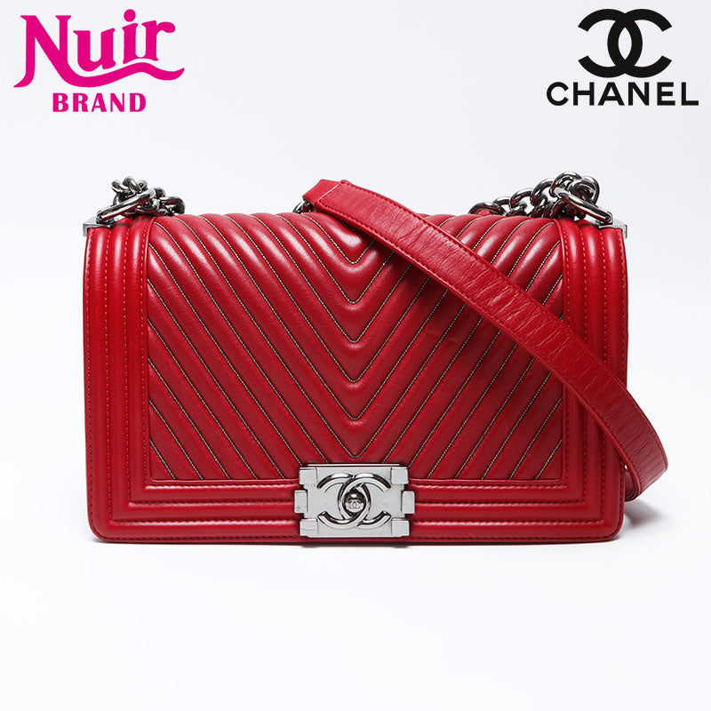 シャネル CHANEL ボーイシャネル スモール ラムスキン レッド 駅南やまご質店オンラインショップ / シャネル ボーイシャネル