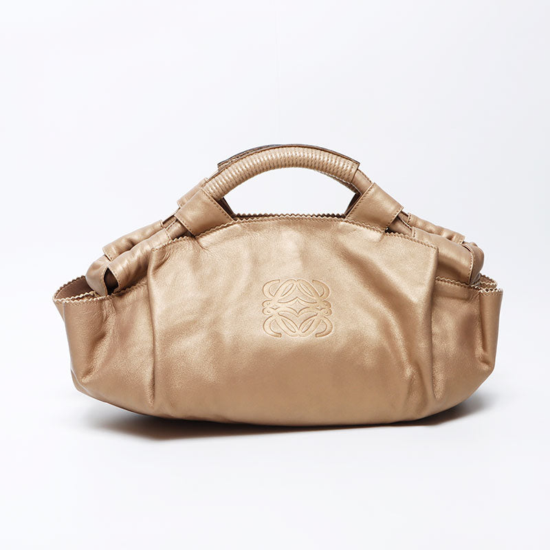 ロエベ LOEWE ナッパ アイレ レザー ハンドバッグ ゴールド