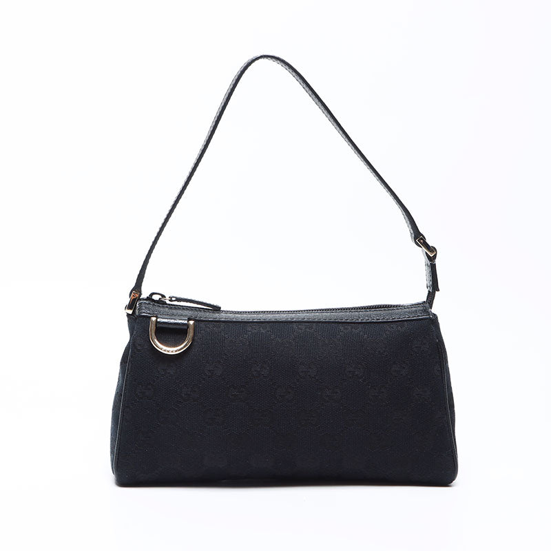 グッチ GUCCI GGキャンバス ミニ ポーチ ハンドバッグ ブラック