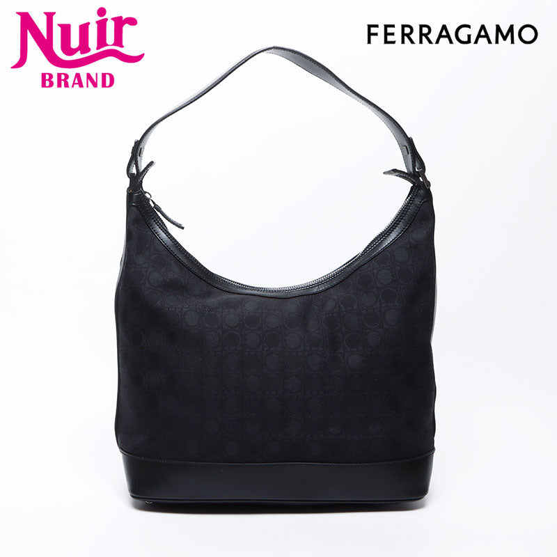Salvatore Ferragamo Gancini Pattern Canvas One Shoulder
