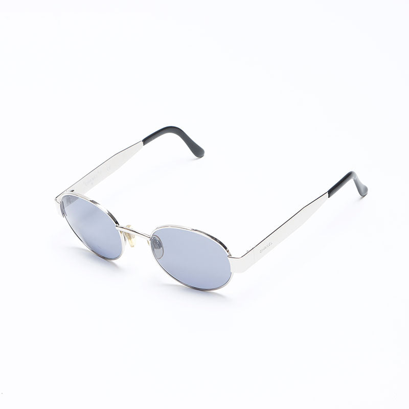 シャネル CHANEL ロゴ シルバー サングラス シルバー ブルー WS12452
