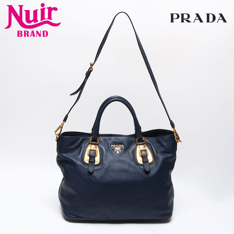 プラダ PRADA レザー 2WAY トートバッグ ネイビー WS12483 – NUIR VINTAGE