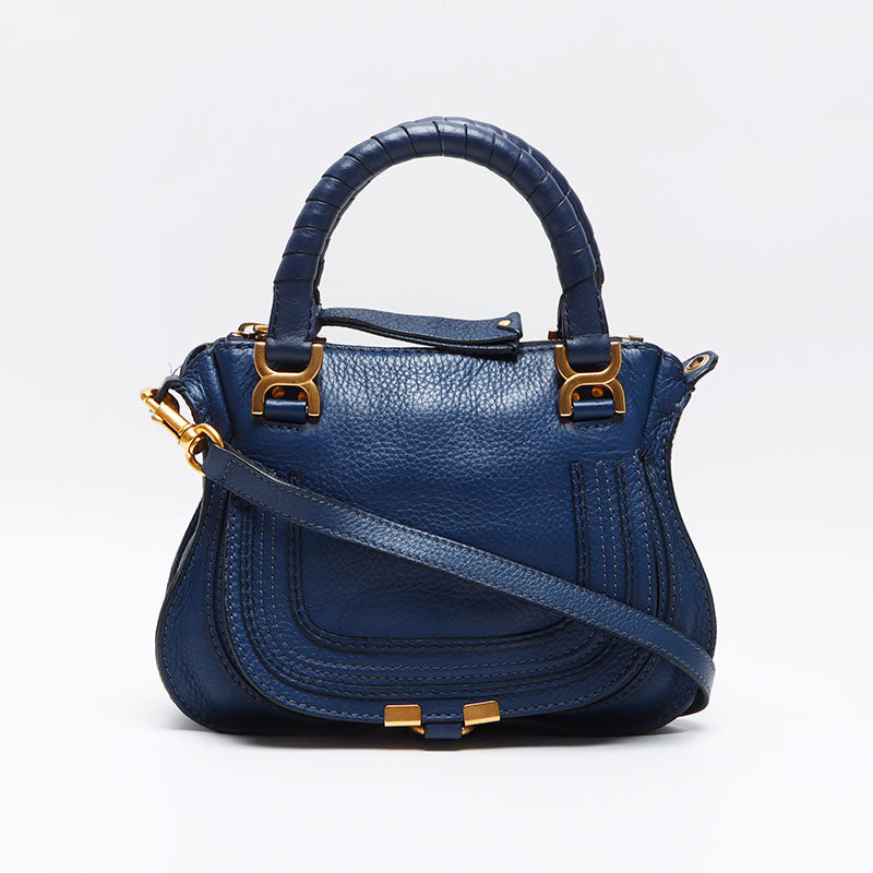 クロエ Chloe マーシー ミニ レザー 2way ショルダーバッグ ネイビー