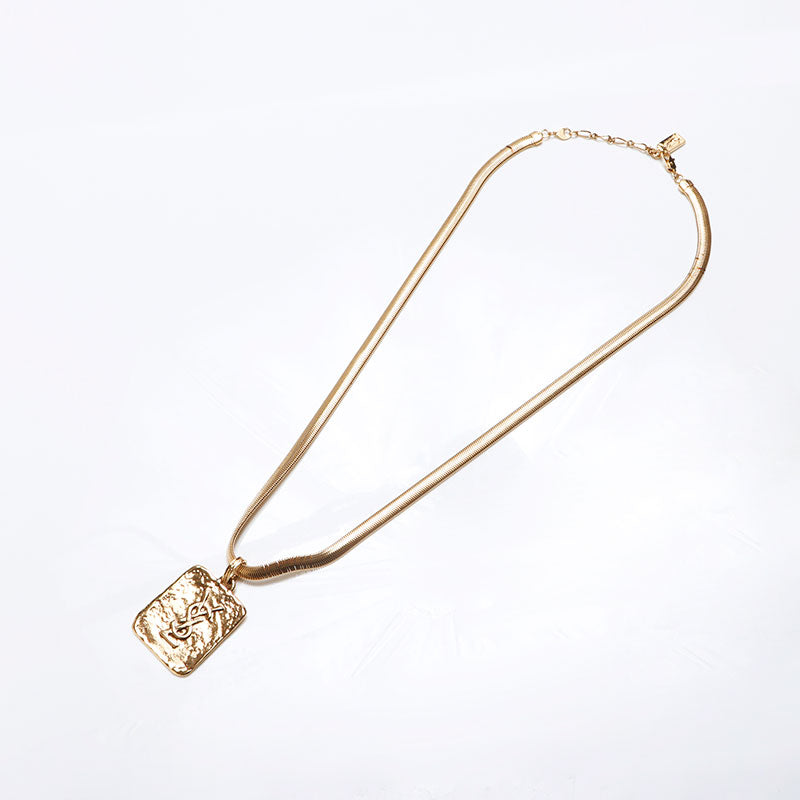 【正規 未使用】YVES SAINT LAURENTロゴ/3㎜ネックレスチェーン 正規 未使用】YVES SAINT LAURENTロゴ/3㎜ネックレスチェーン