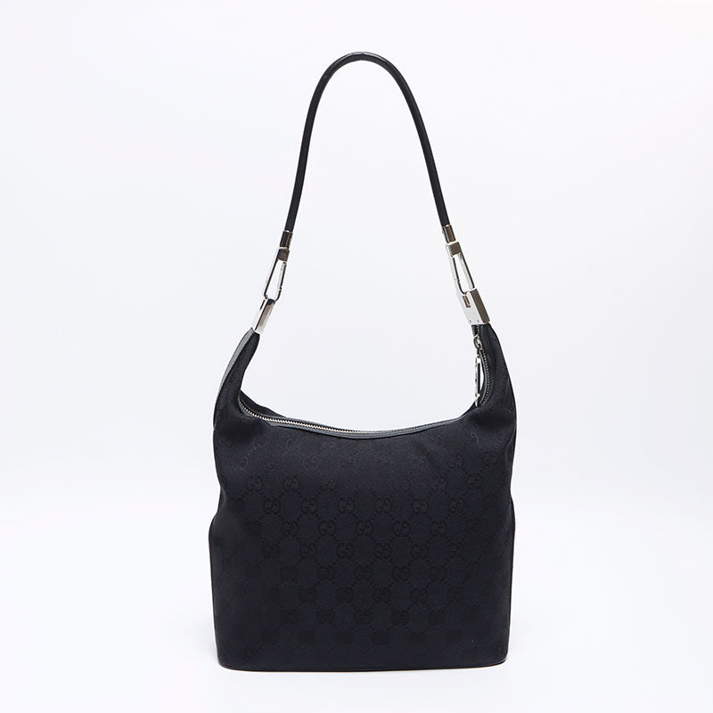 美品✨ GUCCI ショルダーバッグ GG キャンバス シルバー金具 ブラック グッチ GG柄 ショルダーバッグ キャンバス シルバー金具