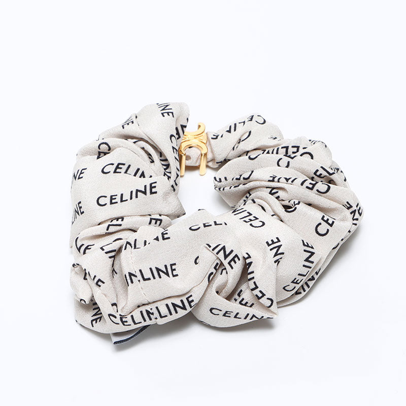 箱付き CELINE ロゴ入りシュシュ ベージュ 楽天市場】CELINE セリーヌ モノグラム シュシュ / シルク