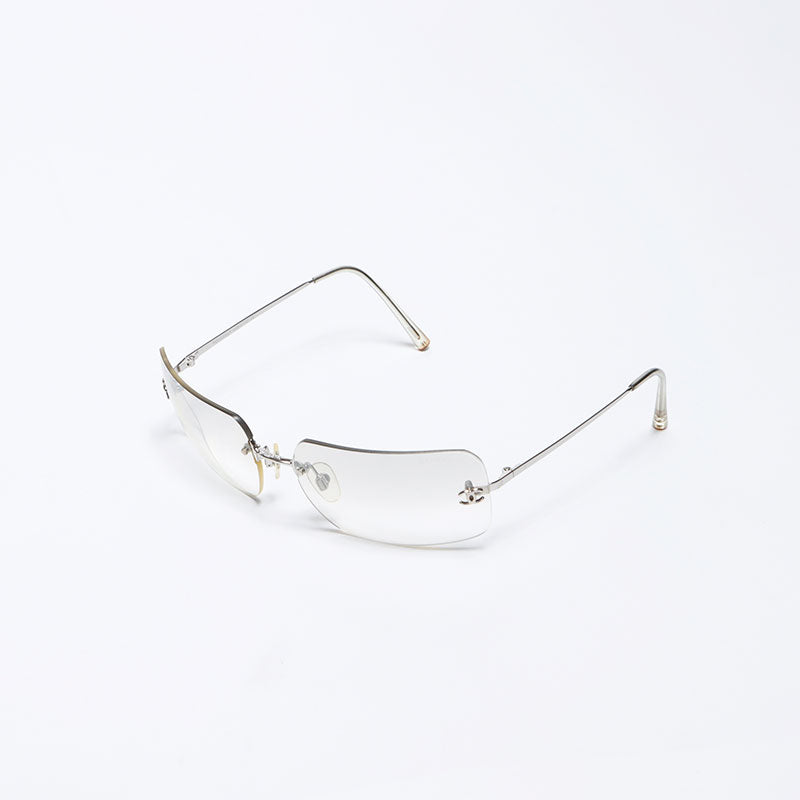 シャネル CHANEL リムレス ココマーク サングラス シルバー WS12776 