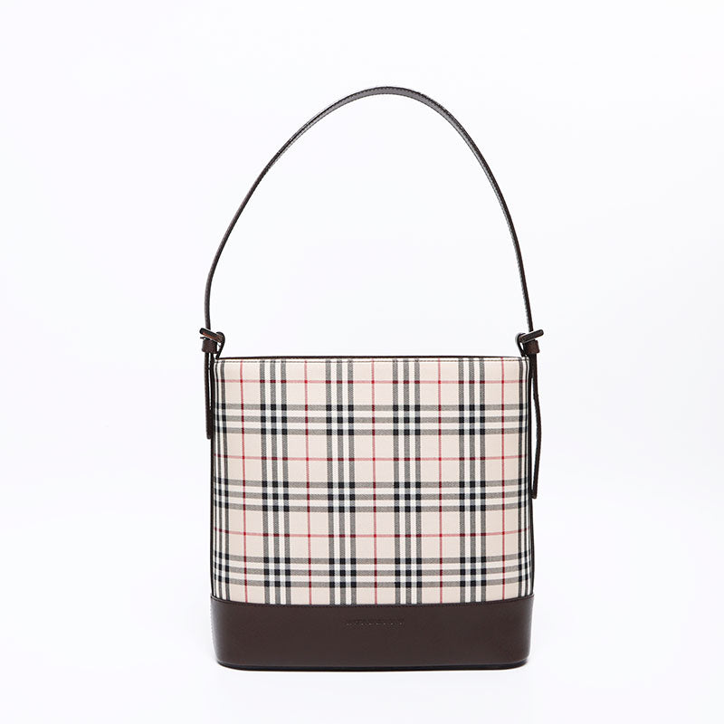 バーバリー BURBERRY ノバチェック キャンバス×レザー バケット