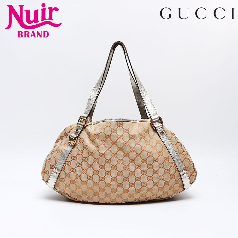 グッチ GUCCI ゴールド GGキャンバス トートバッグ ブラウン WS12988 