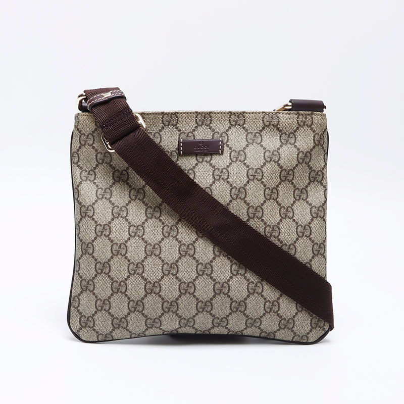 グッチ GUCCI GG スプリーム PVC ショルダーバッグ ブラウン WS12992