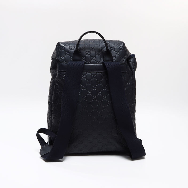 グッチ GUCCI グッチシマ レザー リュック・デイパック ネイビー
