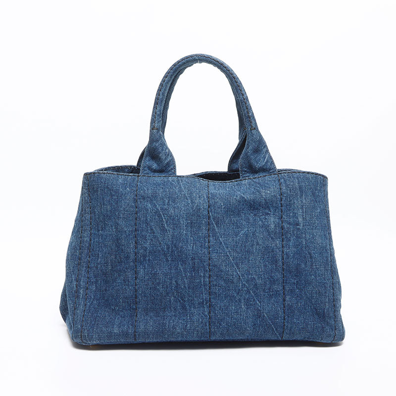 プラダ PRADA カナパ デニム M トートバッグ ネイビー WS13056 – NUIR 