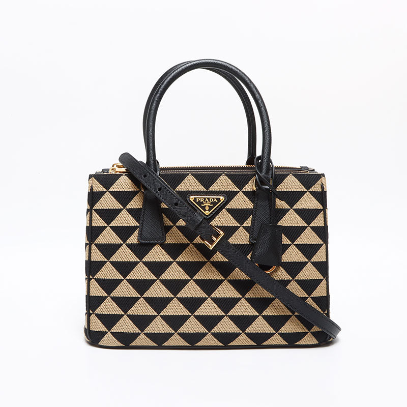 PRADA Galleria Embroidery Jacquard 1BA906 Shoulder Bag multicolor