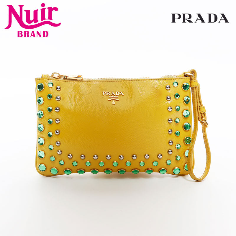 prada ポーチ クラッチ 2012 イエロー pouch clutch prada ポーチ