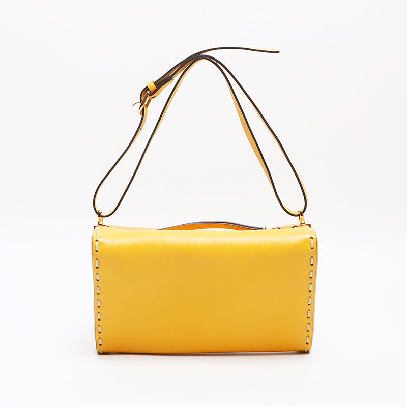 FENDI Triangle Selleria Shoulder Bag yellow WS13163 – NUIR VINTAGE