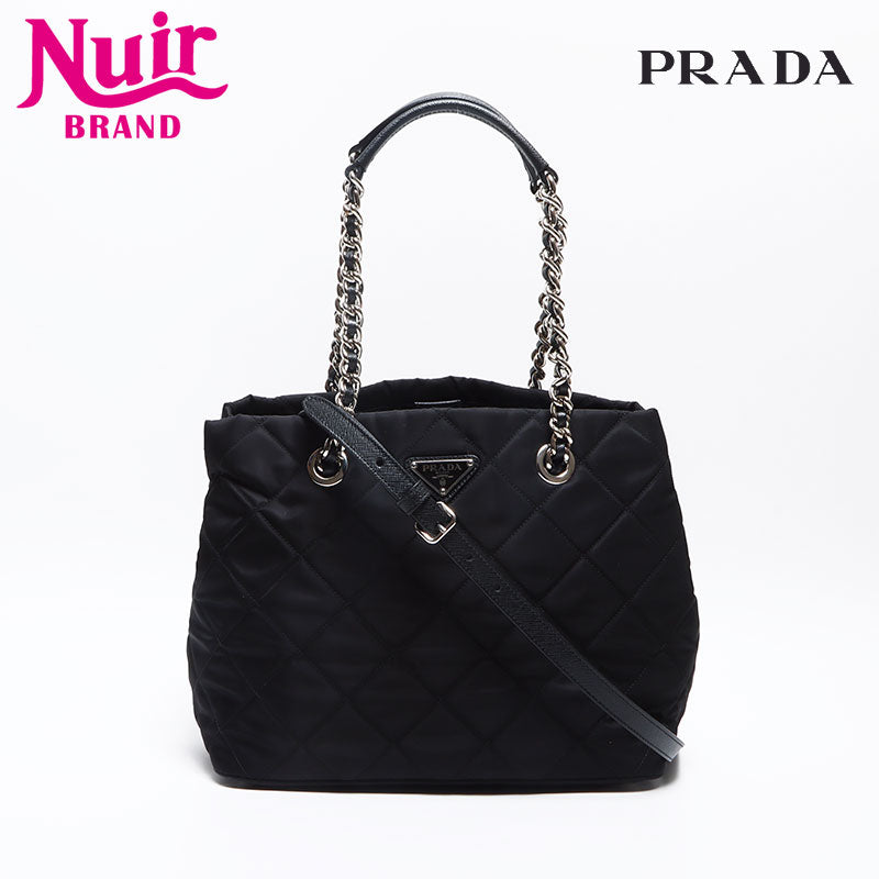 プラダ PRADA キルティング ナイロン チェーン ショルダーバッグ