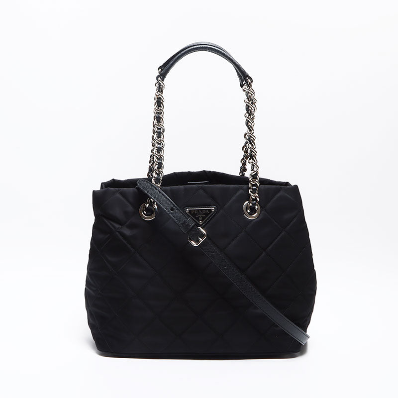プラダ PRADA キルティング ナイロン チェーン ショルダーバッグ