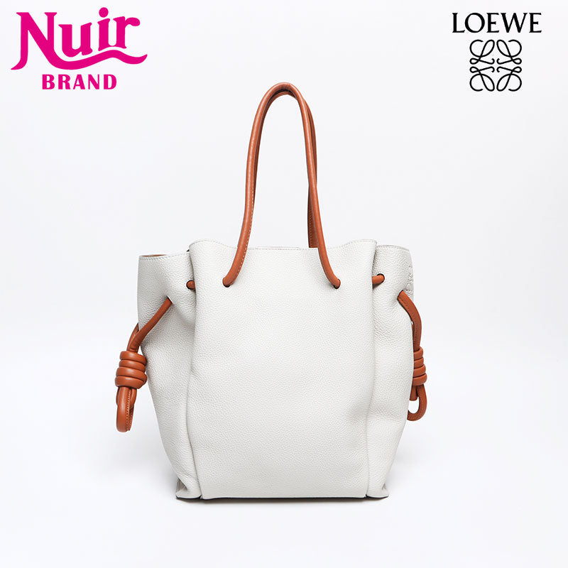 ロエベ LOEWE フラメンコ ノット レザー ハンドバッグ ホワイト