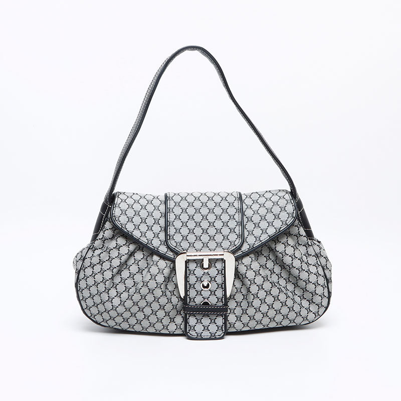 セリーヌ CELINE マカダム キャンバス ショルダーバッグ グレー
