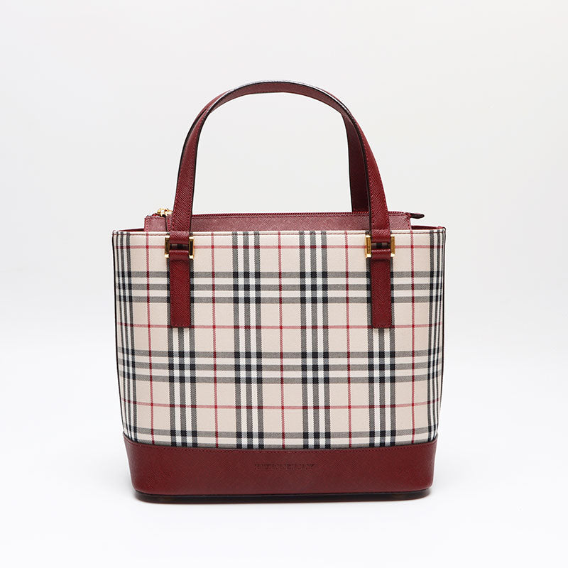 バーバリー BURBERRY ノバチェック キャンバス×レザー