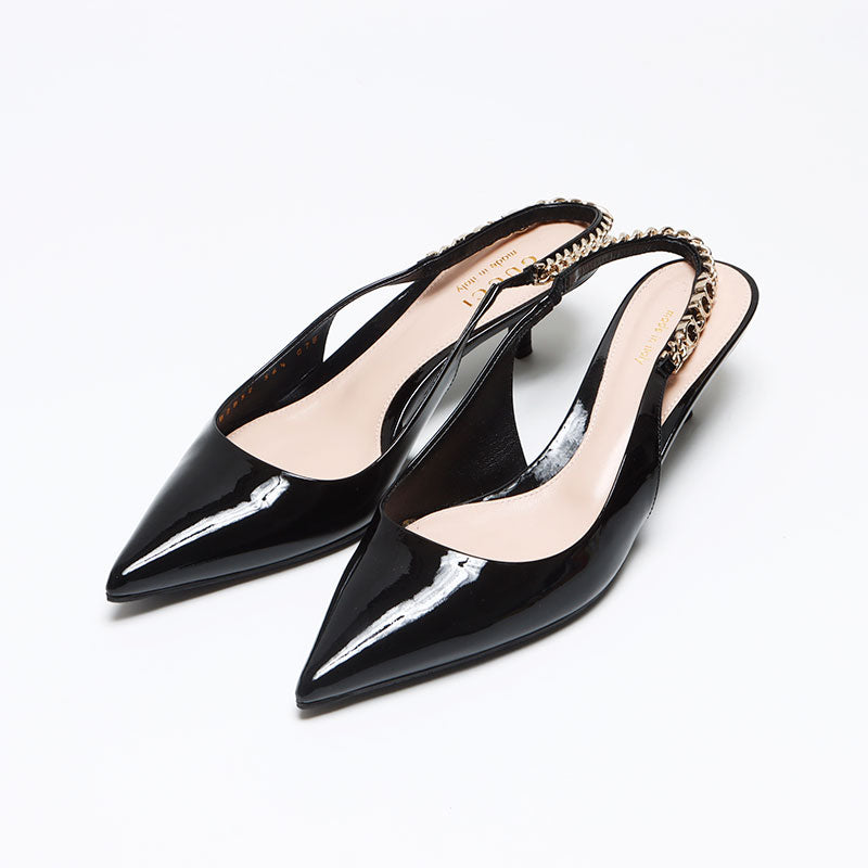 グッチ GUCCI ロゴ チェーン ストラップ パテントレザー Size