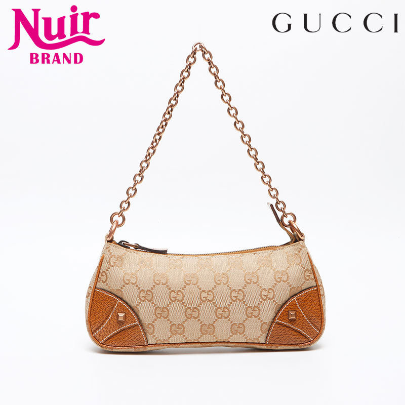 GUCCI GG Scanvase Leather 120940 Shoulder Bag Beige WS13520 – NUIR