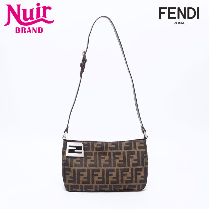 フェンディ FENDI ズッカ ロゴ キャンバス ショルダーバッグ ブラウン