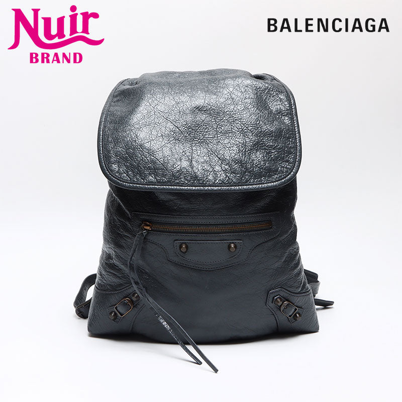 Balenciaga Classic Traveler Leather Backpack/Daypack Gray WS13602