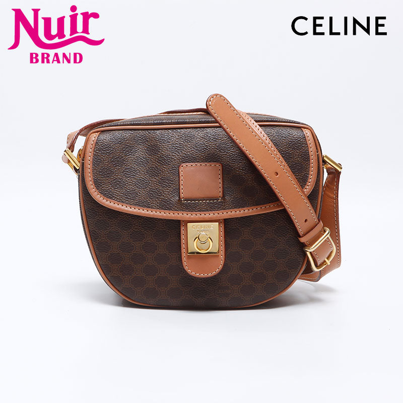 セリーヌ CELINE マカダム M14 ショルダーバッグ ブラウン WS13637 