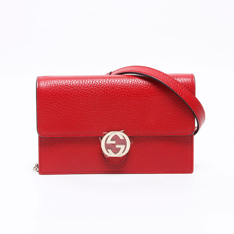 グッチ GUCCI レザー G ドラー ウォレット インターロッキング