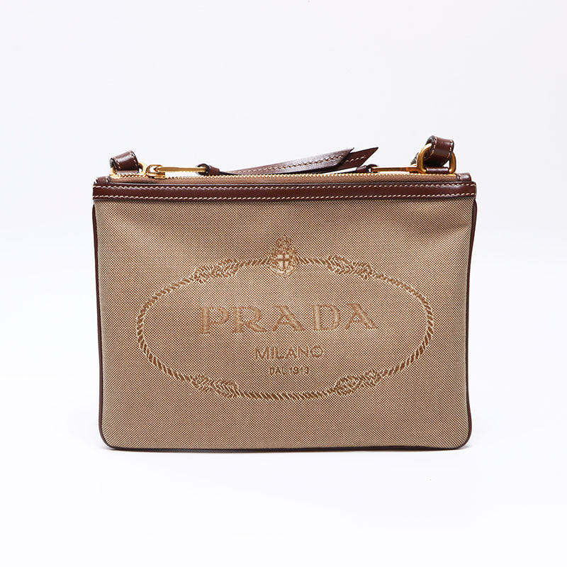 PRADA ナイロンロゴジップアップフーデットジャケット ベージュ