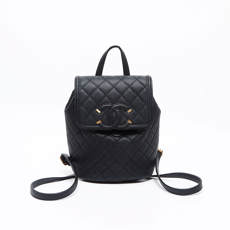 シャネル CHANEL 28番台 キャビアスキン ココマーク ミニ 2019年