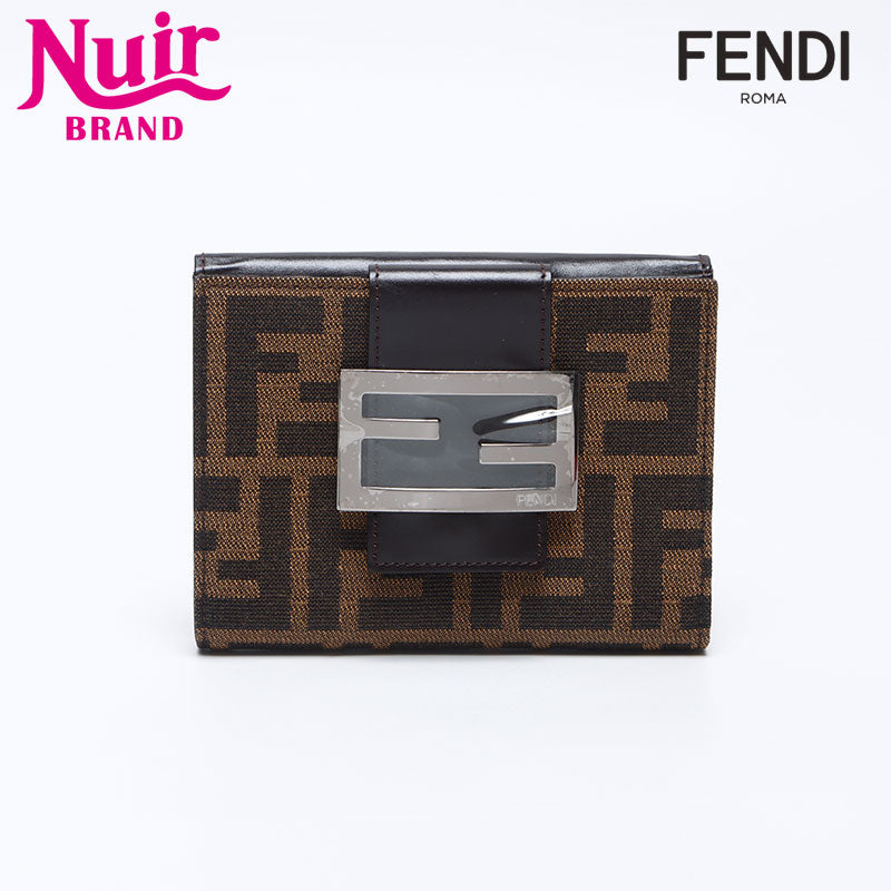 フェンディ FENDI マンマ キャンバス ズッカ 二つ折り財布 ブラウン