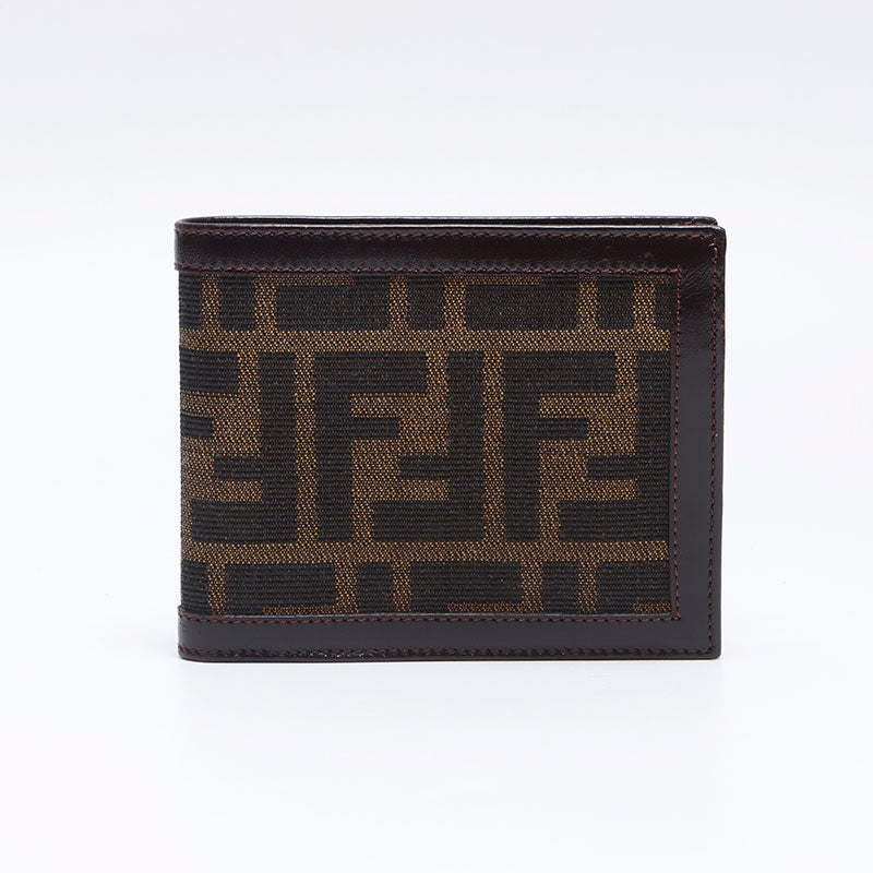 フェンディ FENDI キャンバス ズッカ 二つ折り財布 ブラウン