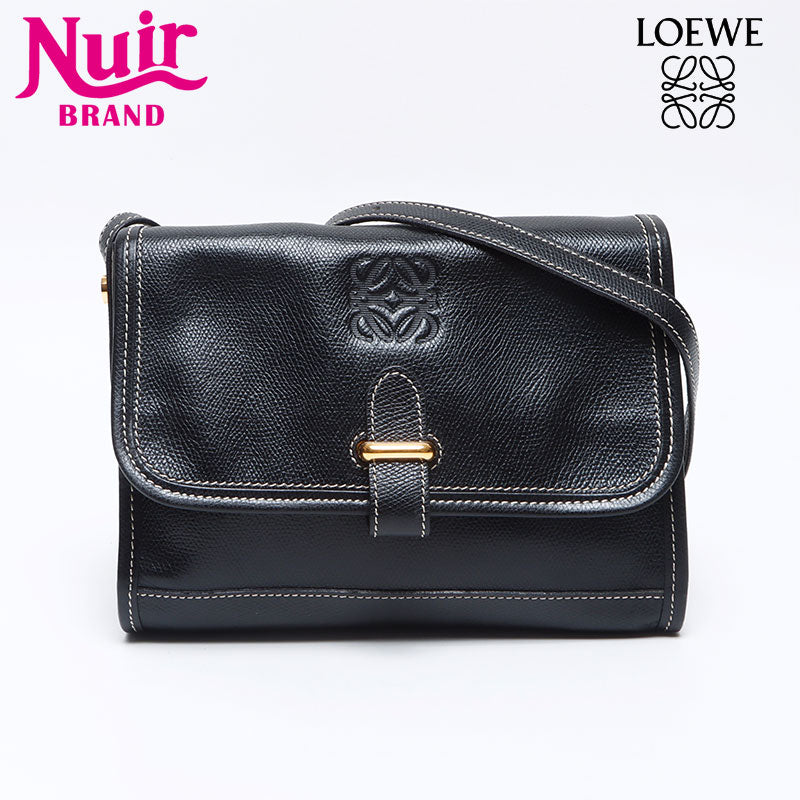 ロエベ LOEWE アナグラム レザー ショルダーバッグ ブラック WS13853