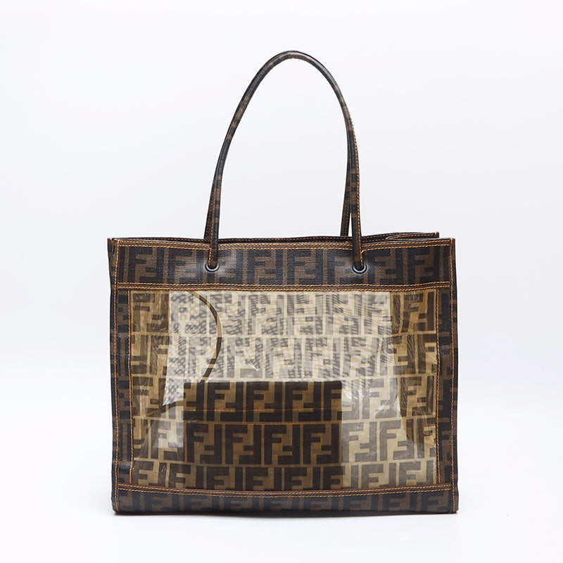 FENDI Zucca with mesh pouch Tote Bag Brown WS13886 – NUIR VINTAGE
